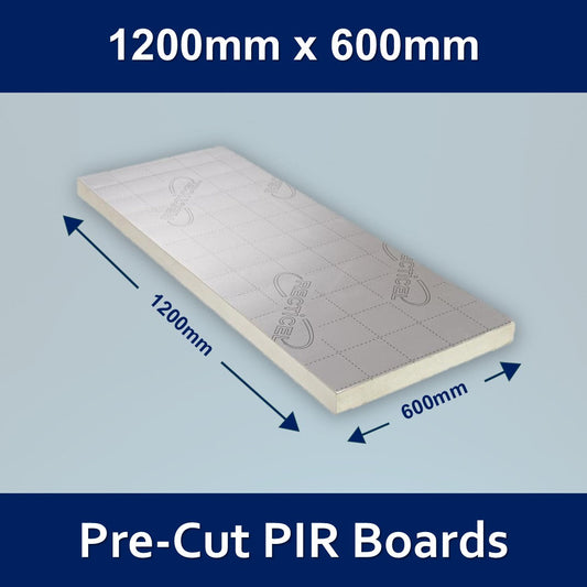 PIR Insulation Board - 1200mm x 600mm - For use in Roofs, Walls & Floors