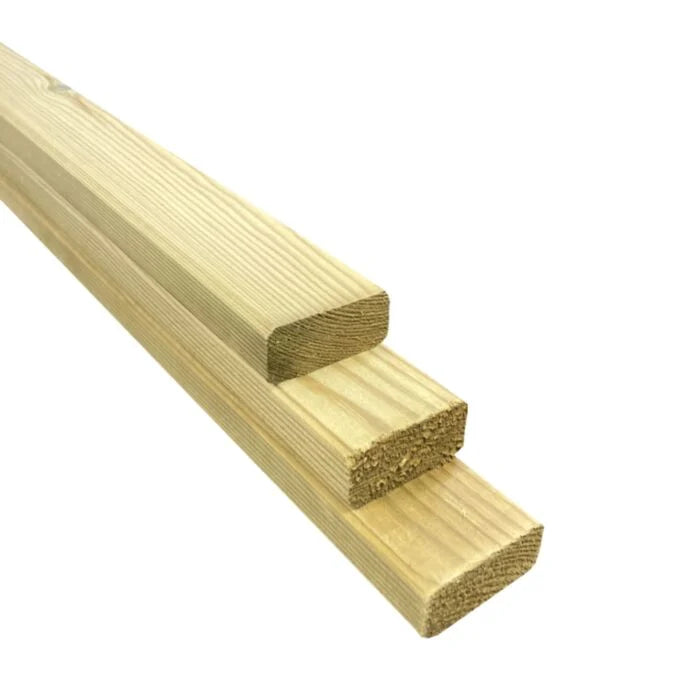 20 x 44mm Treated Redwood Planed Landscape Batten - 2.4m (2×1) (Pack of 10 - 24m)