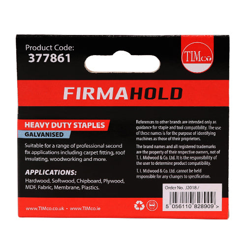 14mm Heavy Duty Staples - Chisel Point - Galvanised