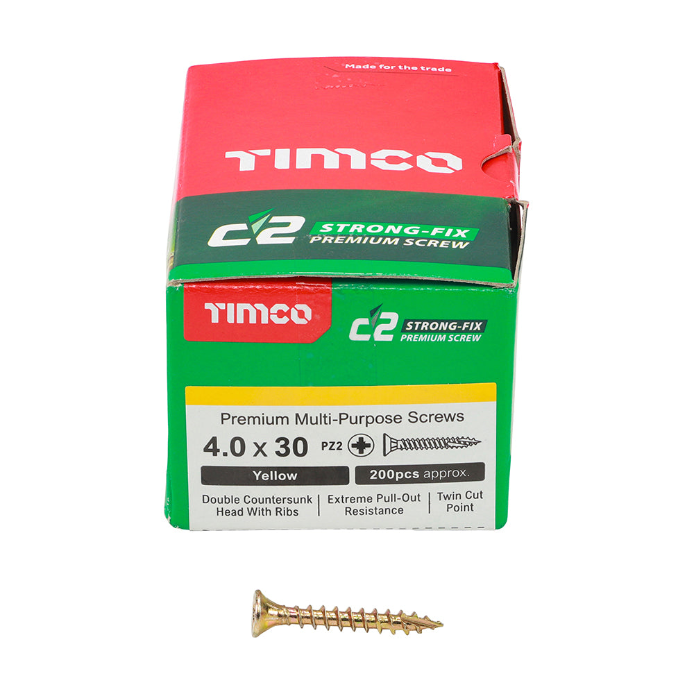 TIMCO - C2 Strong-Fix - PZ - Double Countersunk - Sharp Point - Yellow