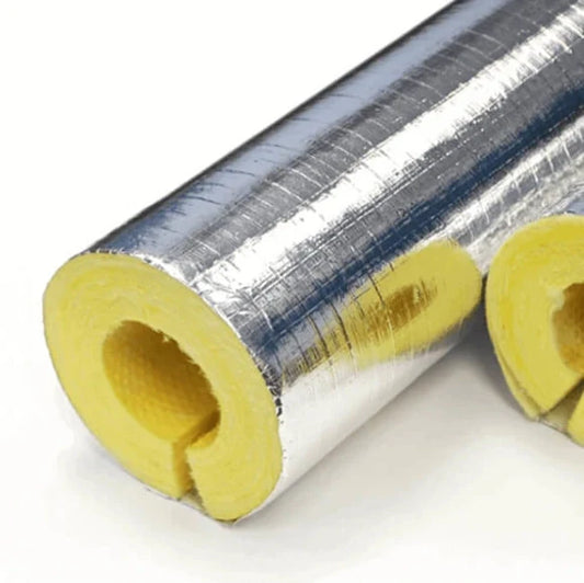 Isover ClimPipe Aluminium Faced Fiberglass Pipe Insulation 1.2m Long