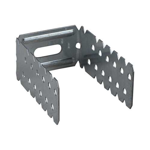 A pre-galvanised drywall bracket with multiple holes for fastening.