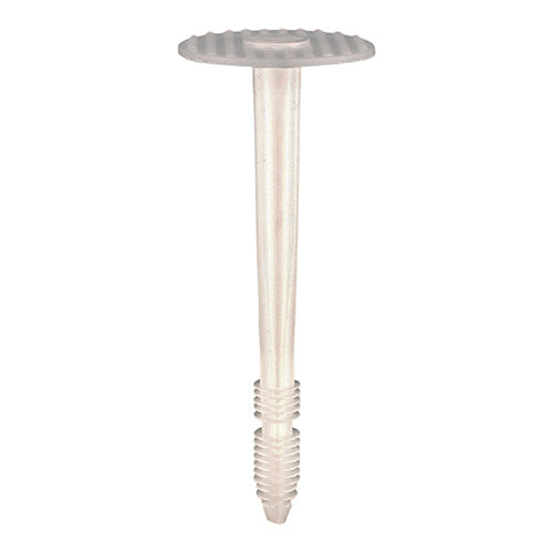 Plastic Insulation Fixings 70mm x 8.00mm - White - (Bag of 100)