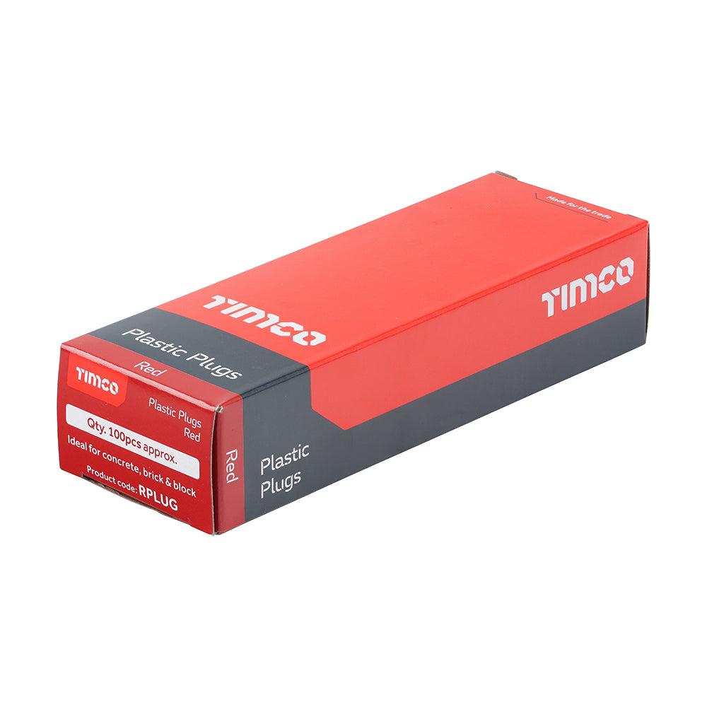 TIMCO - Plastic Plugs - Red - 100