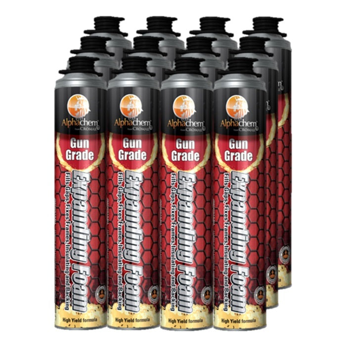 Trade Pack - 12 x Cromar Alpha Chem Professional Gun Grade Expanding Foam 750ml