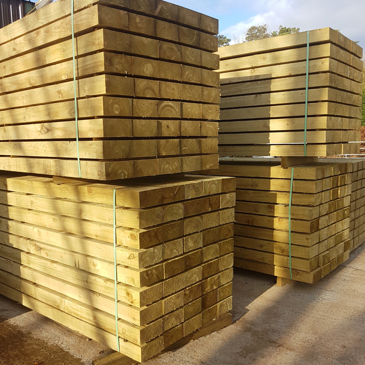 Green Treated Timber Sleeper 100mm x 200mm x 2.4m