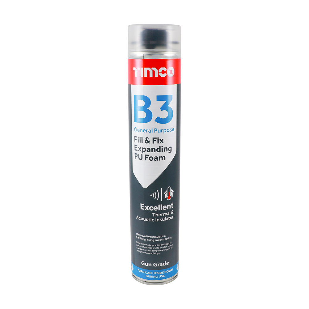 B3 General Purpose Fill & Fix Expanding Foam Bundle, 12 Foam, 1 Gun, 1 Cleaner