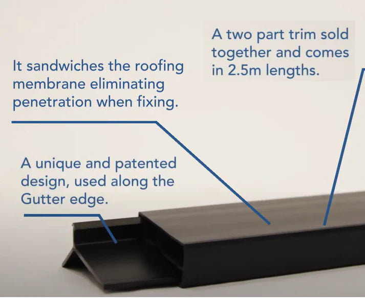 PERMAROOF PVC GUTTER TRIM 2.5m (BLACK)