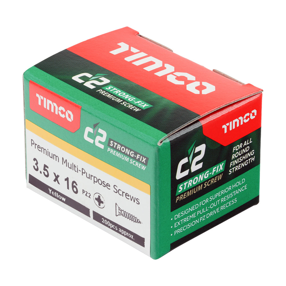 TIMCO - C2 Strong-Fix - PZ - Double Countersunk - Sharp Point - Yellow