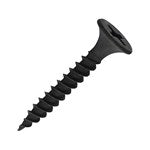 Black screw on a white background