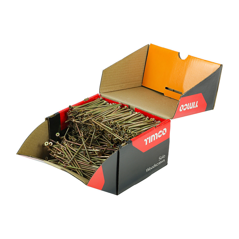 TIMCO - (1000 Screws) Industry Pack - 5 x 50mm Solo Woodscrews - PZ - Double Countersunk - Yellow