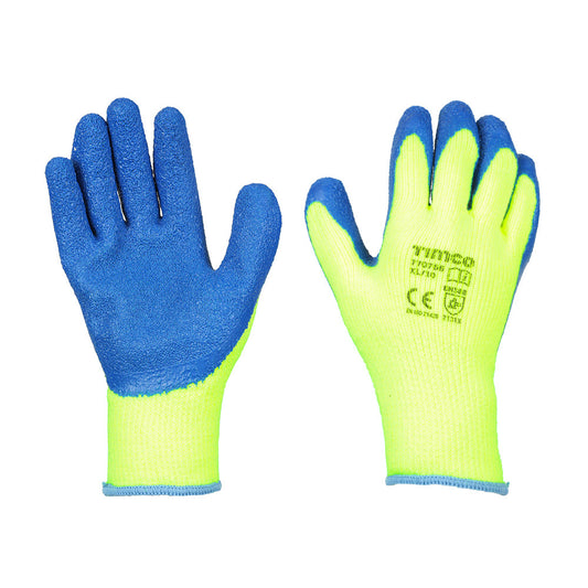 Timco Warm Grip Gloves - Crinkle Latex Coated Polyester X Large