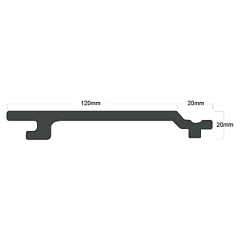 ClickClad Composite Cladding Board 3.6m - CHARCOAL