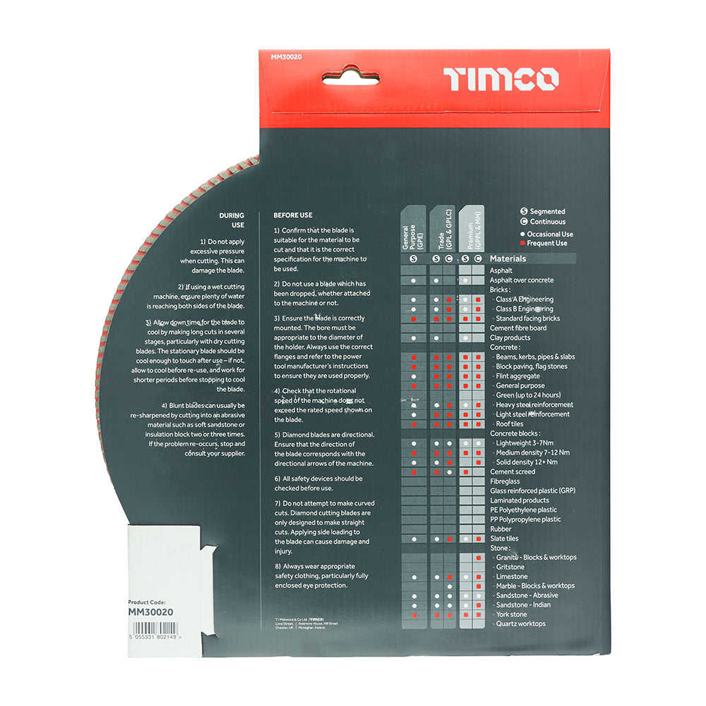 Premium Diamond Blade - Turbo Continuous - 300mm