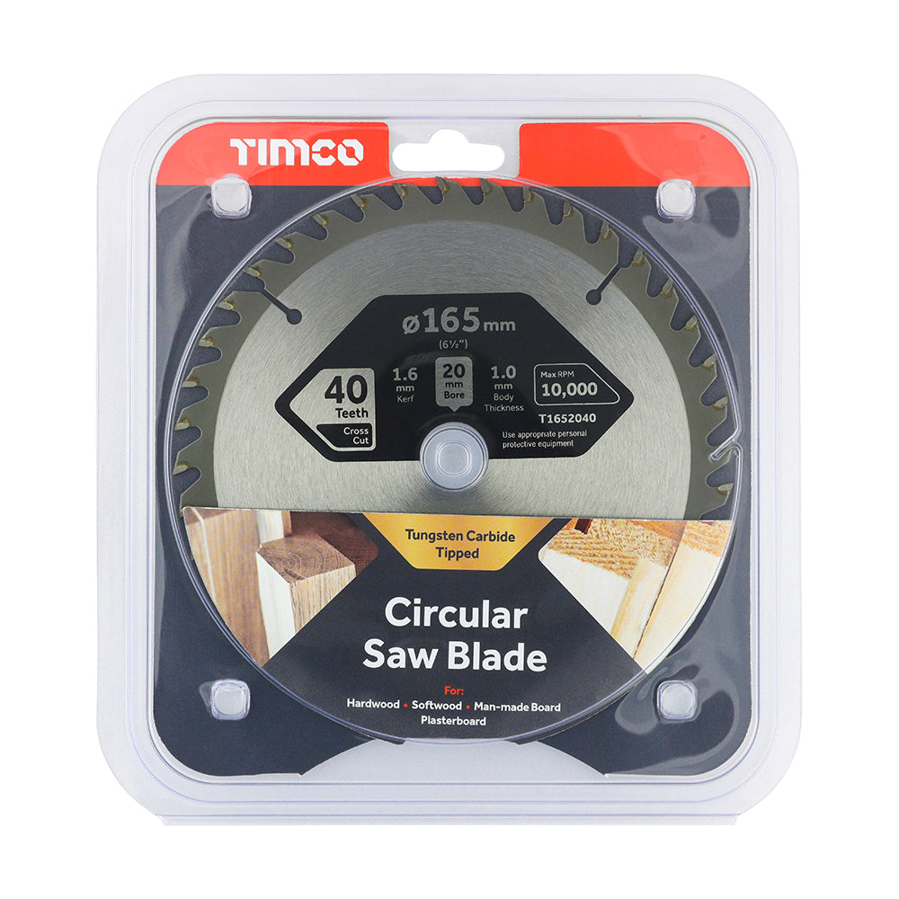 Cordless Circular Saw Blade 165 x 20 x 40T