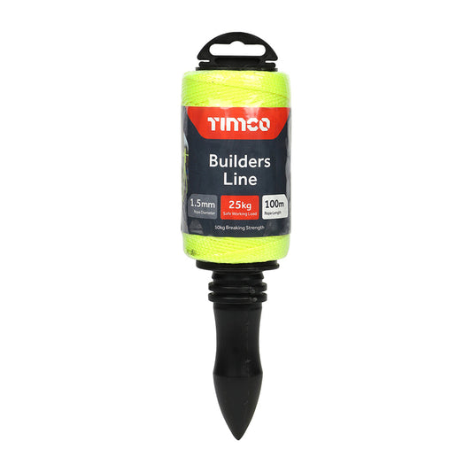 Builders Line - Yellow - Winder - 1.5mm x 100m